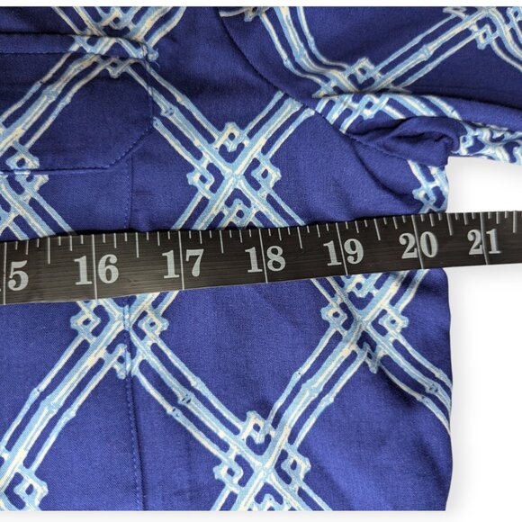 NWOT C. Wonder Printed Button Down Top Navy & White Patterned Size 12 - Picture 12 of 16